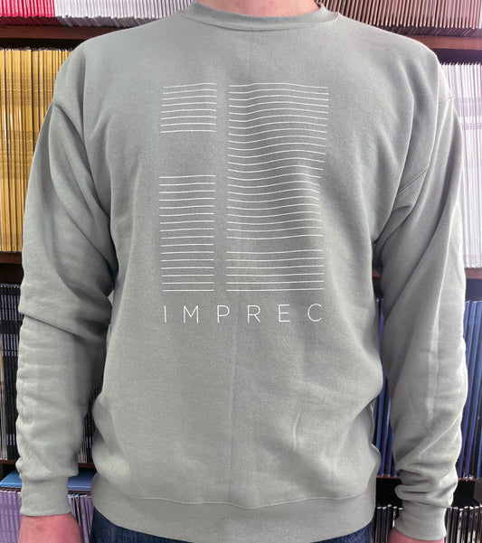 * NEW * IMPREC LINE LOGO - Crew Sweatshirt - White on Sage