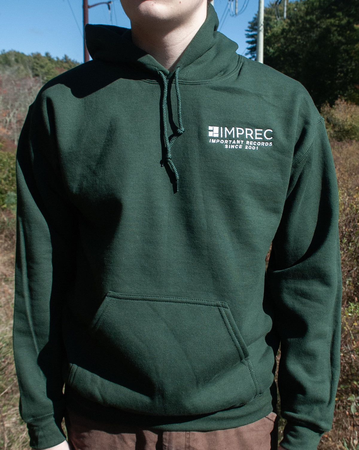 Imprec - Important Records Since 2001 - Forest Green - Pocket Hoodie Sweatshirt