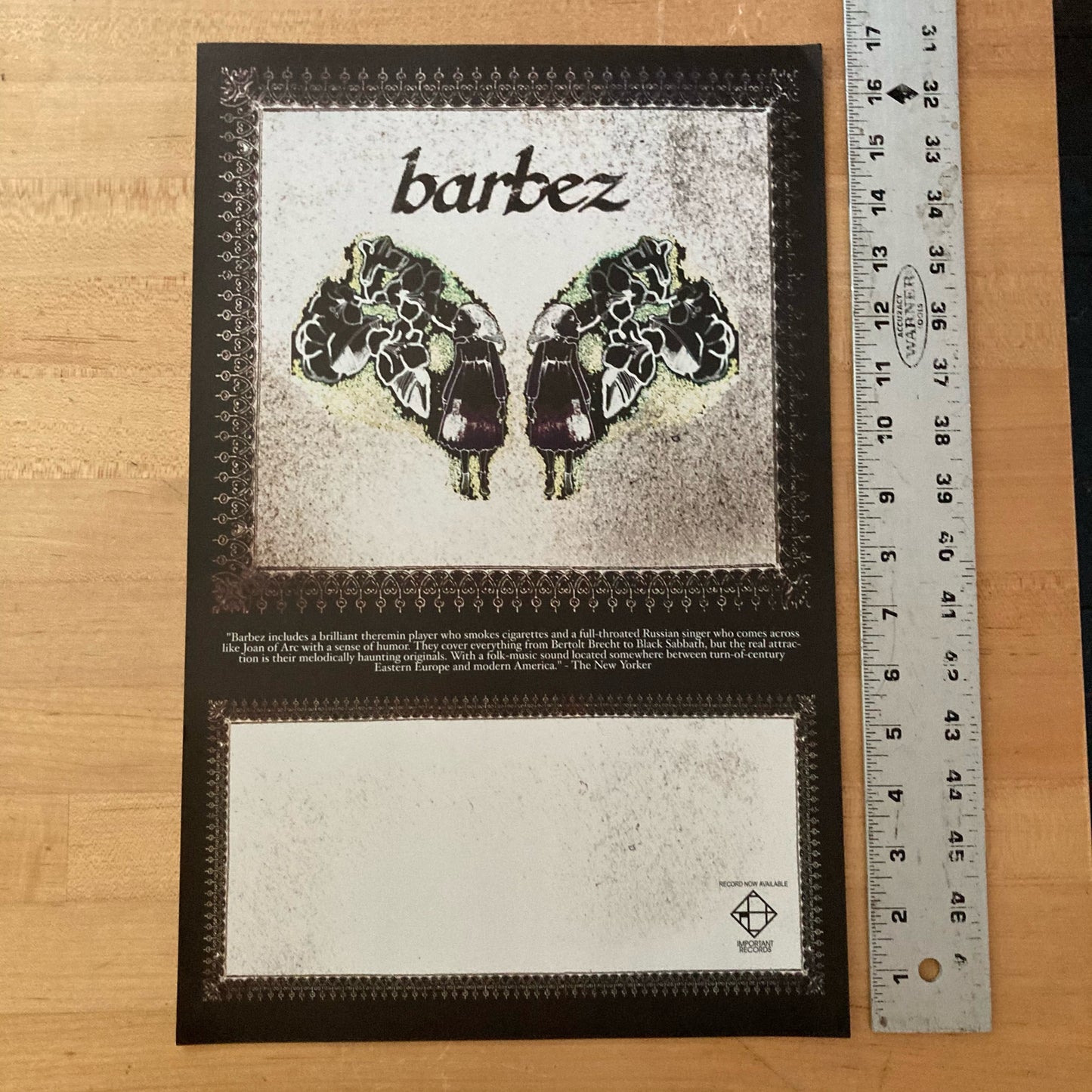 Barbez Insignificance - Original Promo Concert Poster