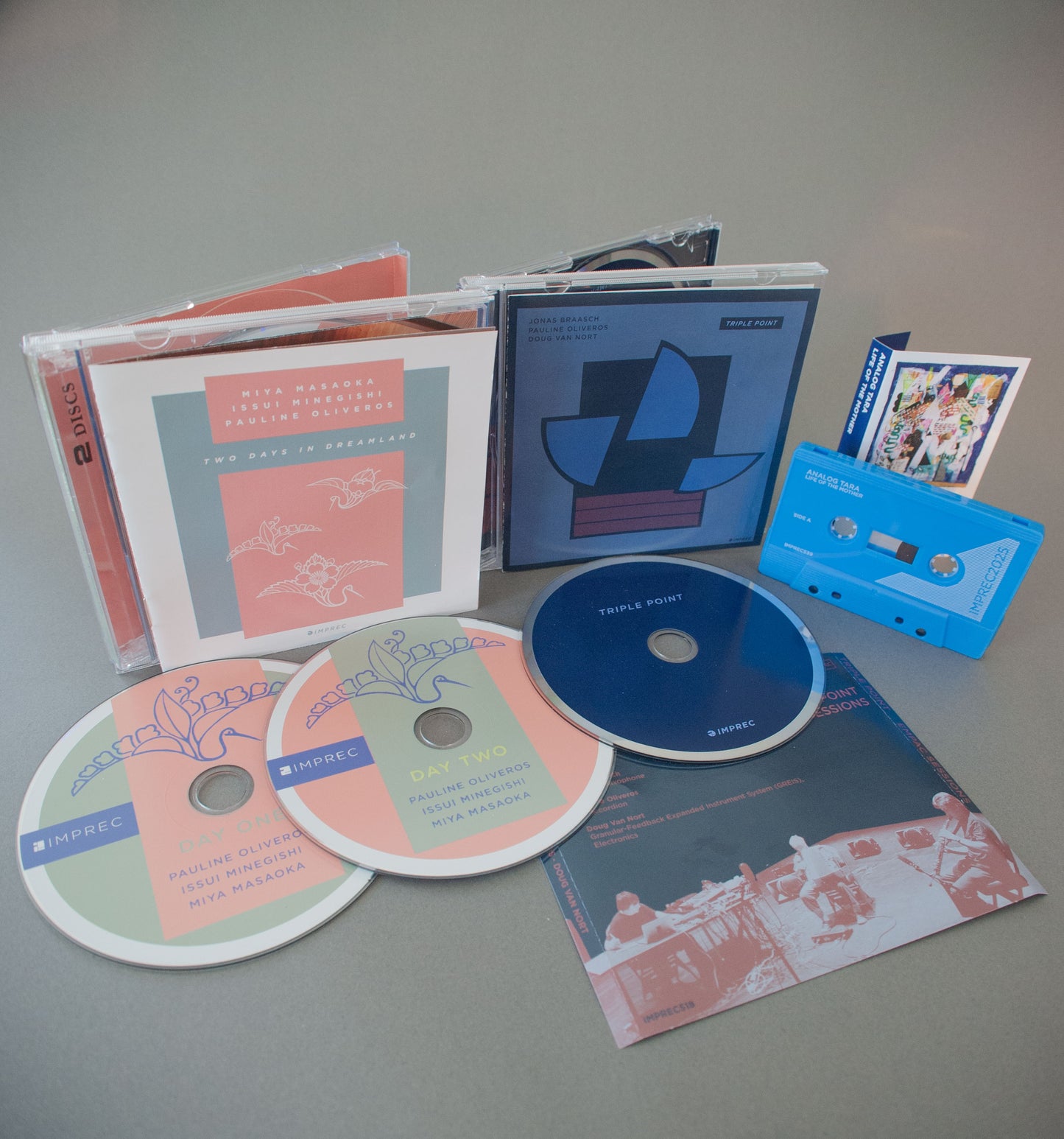 Supporter Pack 15: April 2026 - Two Pauline Oliveros CD's & Analog Tara Cassette