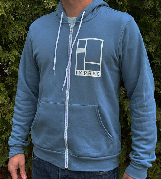 Bella + Canvas - IMPREC Logo Zipper Hoodie - Steel Blue LTD