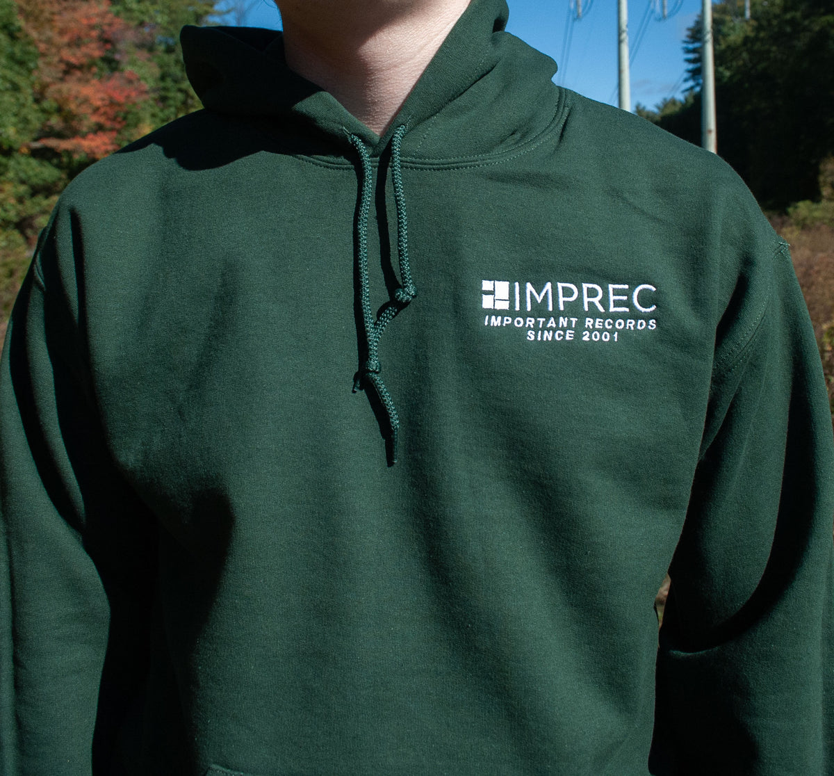 Imprec - Important Records Since 2001 - Forest Green - Pocket Hoodie Sweatshirt