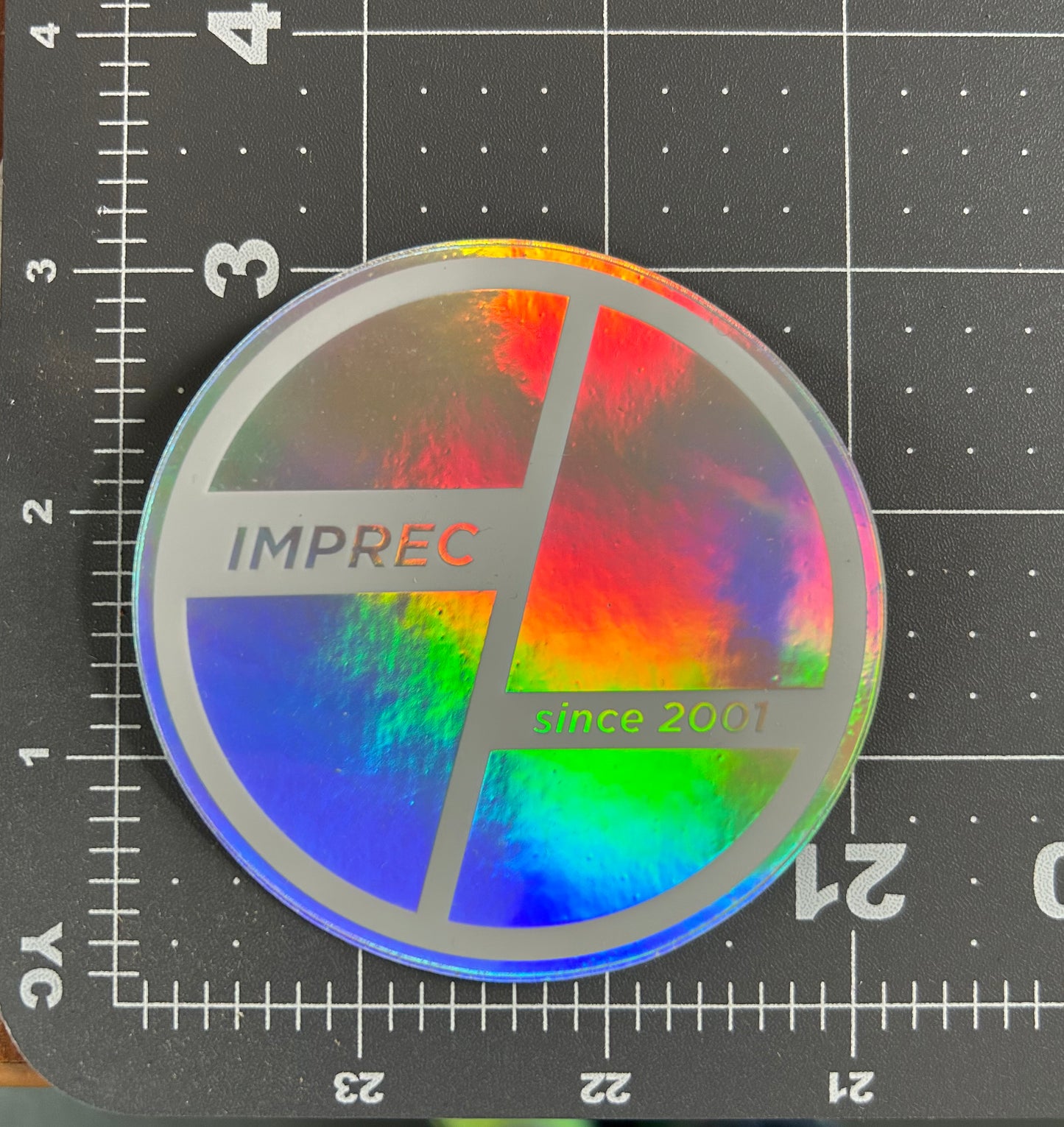 Big Logo Circle  - Weatherproof Rainbow Foil Sticker