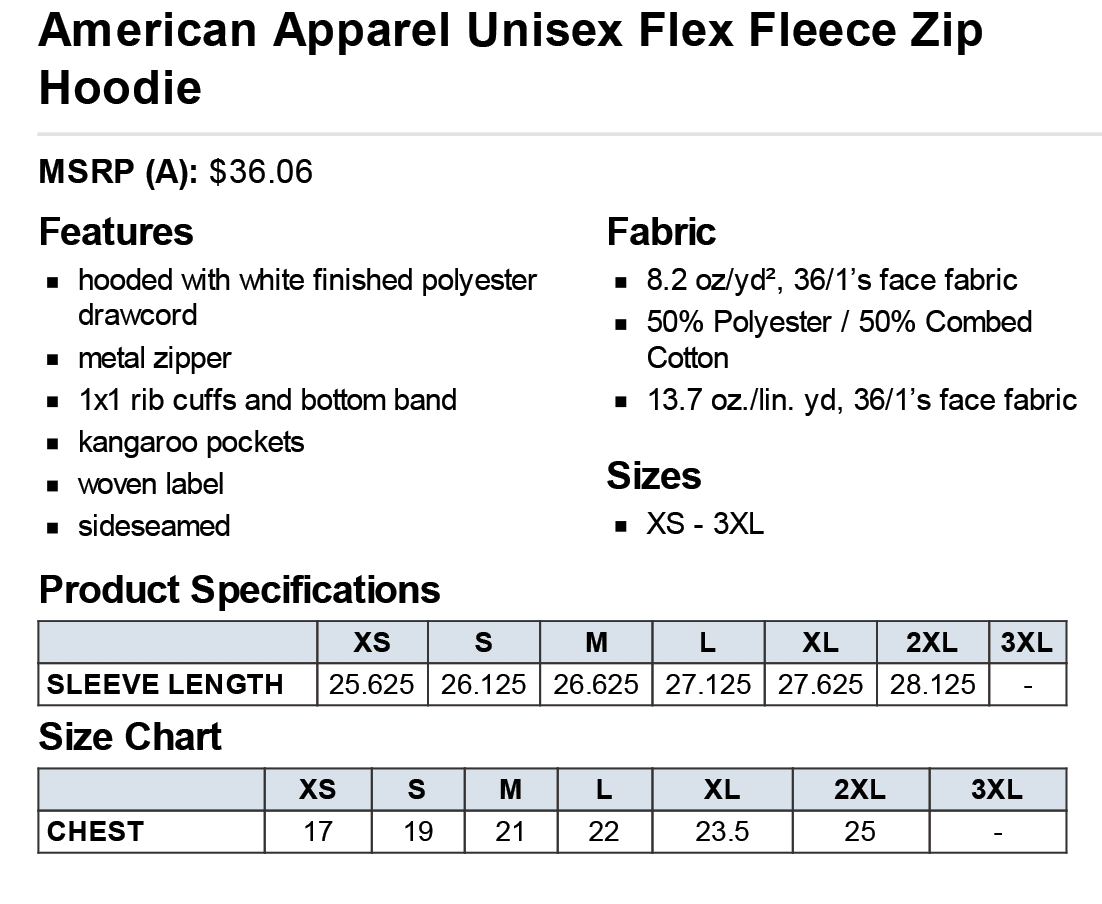American Apparel Custom Printed Hoodie - Choose Your Own Color