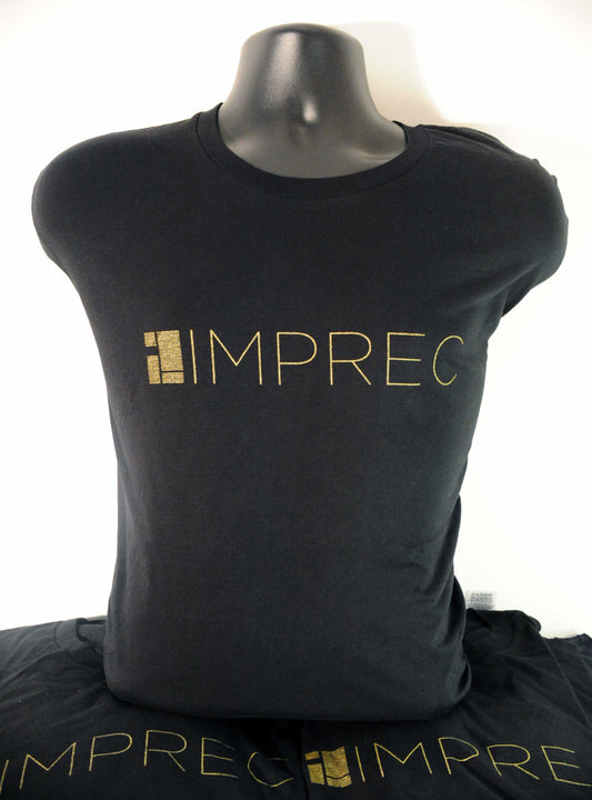 Imprec Metallic Logo Print - Gold on Black - Fitted T-Shirt