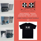 BUNDLE:  3 New Tapes & Cassauna T Shirt - Black