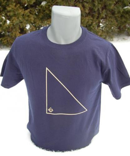 Triangle Tee - Cream On Navy - t shirt